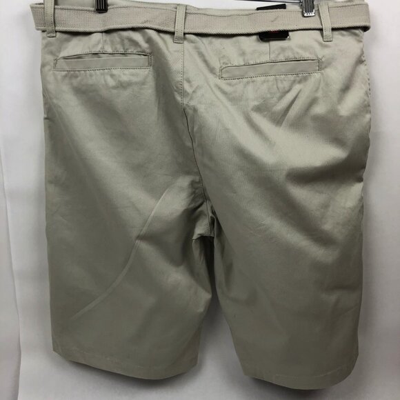 Qruel Men’s Khaki Shorts NWT | 40 | Belt| Cotton |Slanted Pockets| Summer Casual - Picture 4 of 8